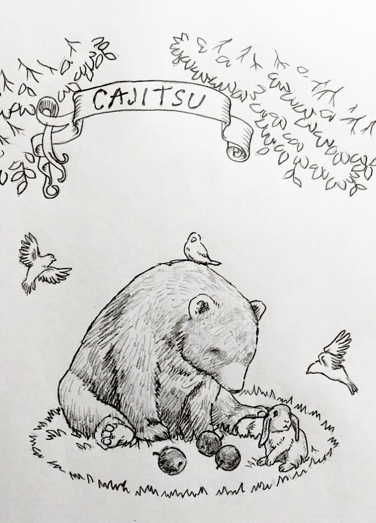 鉛筆画デザインの熊